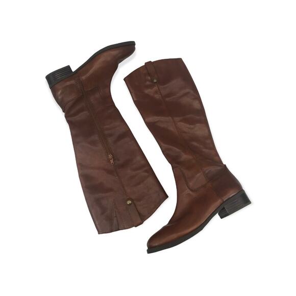 INC International Concepts Shoes - Inc International Concepts Womens Fawne Boots Brown Leather Knee High Zip 7.5 M